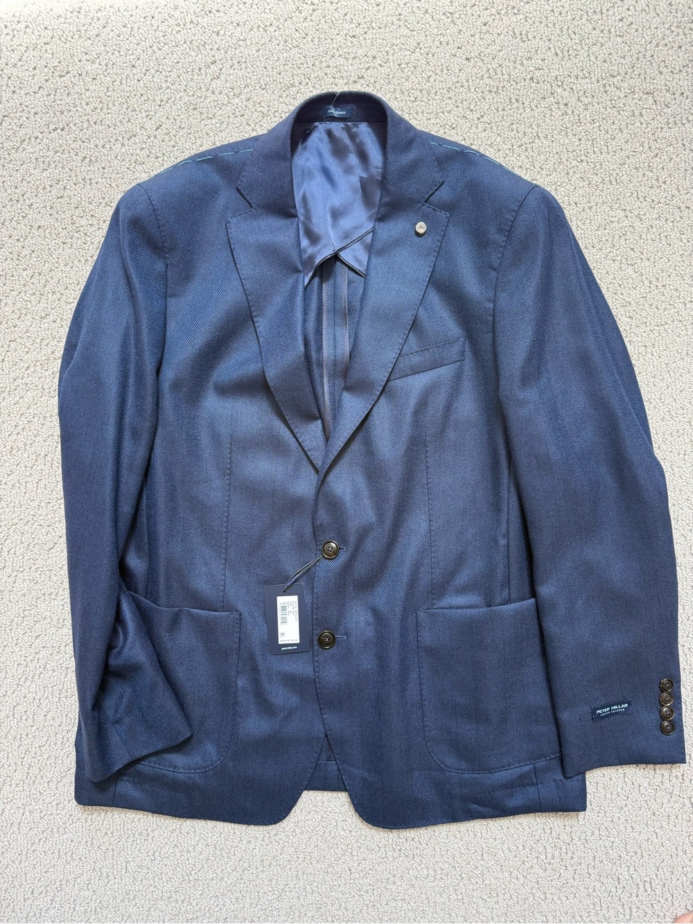 Peter Millar Crown Crafted Men’s Blue Sportcoat - NWT 44R - 93% Cashmere 7% Silk